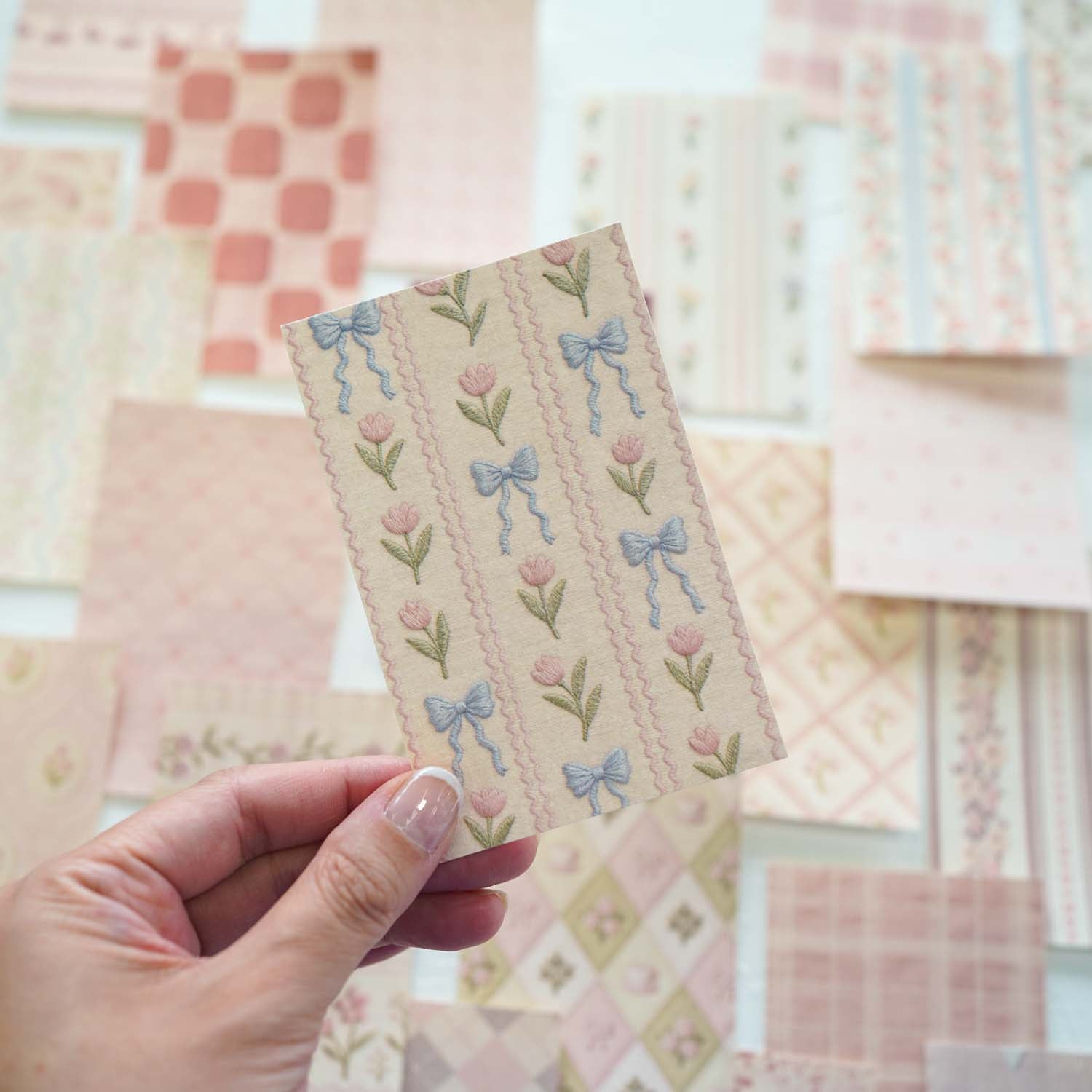 Blush Cottage Fabric Wallpaper Print Style 'Shadow on Paper Mill' Craft Paper Pad