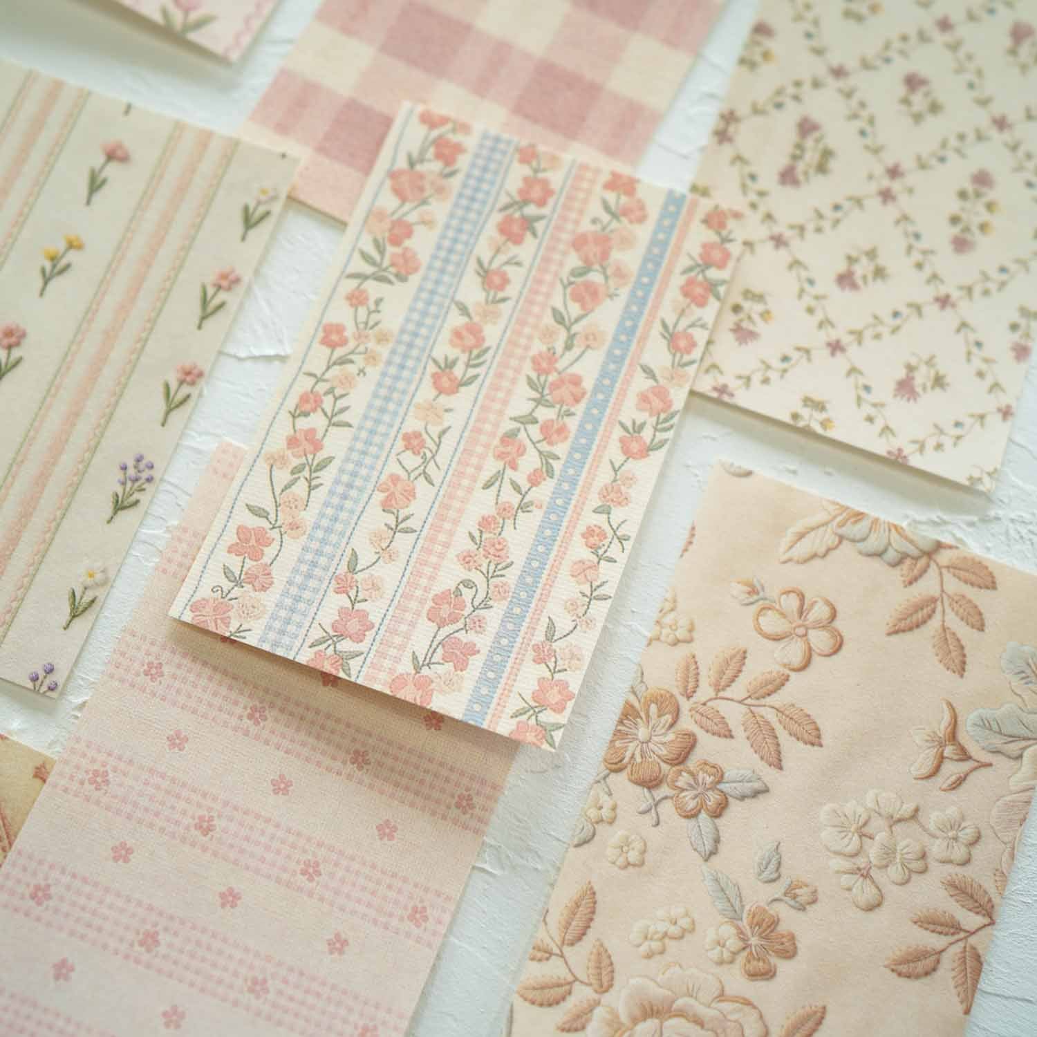 Blush Cottage Fabric Wallpaper Print Style 'Shadow on Paper Mill' Craft Paper Pad