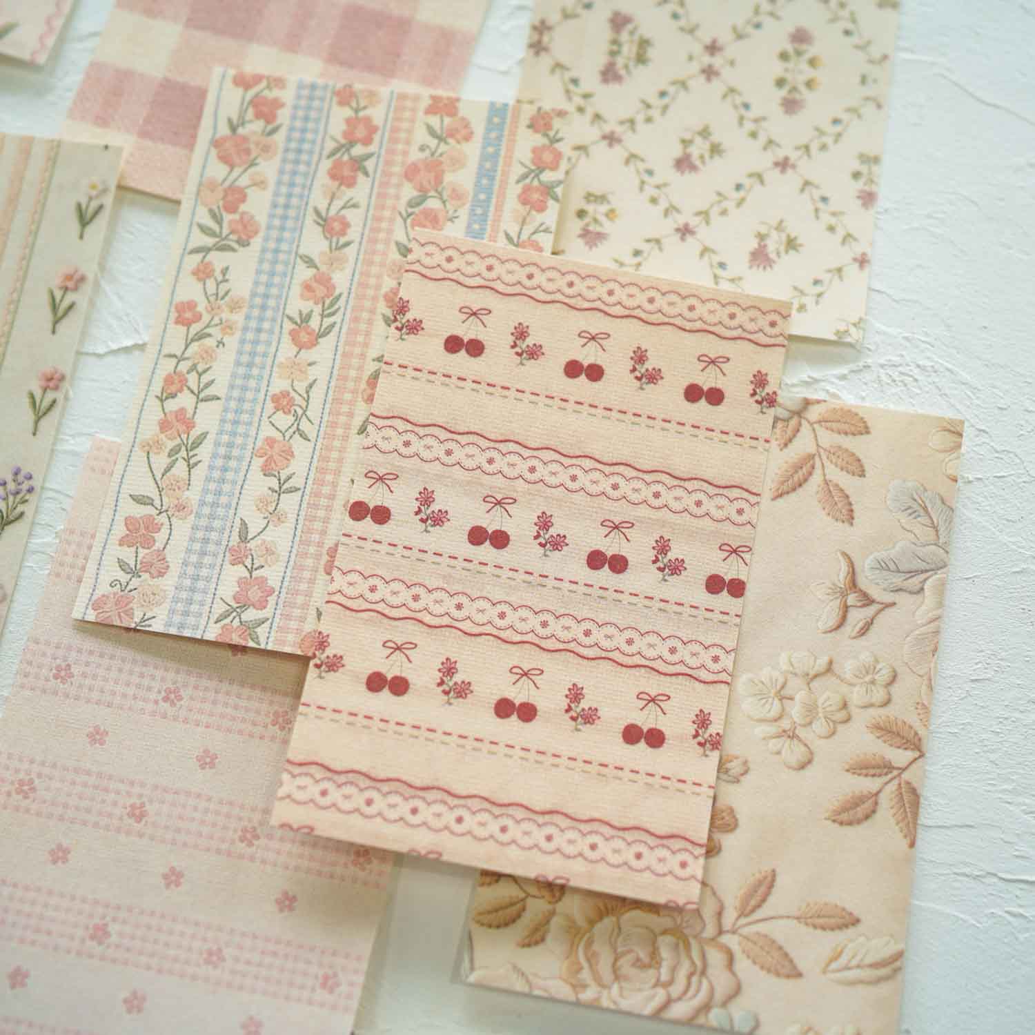 Blush Cottage Fabric Wallpaper Print Style 'Shadow on Paper Mill' Craft Paper Pad