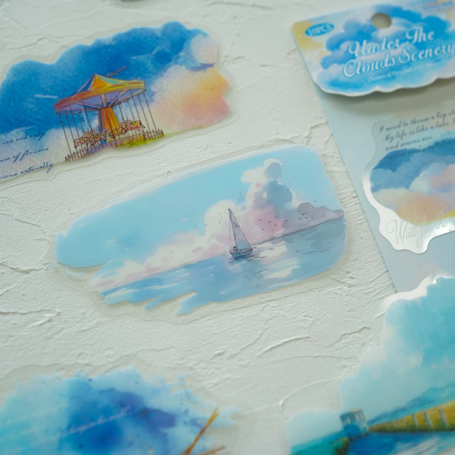 Azure Cloud Harbour 'Under The Clouds Scenery' Flake Stickers