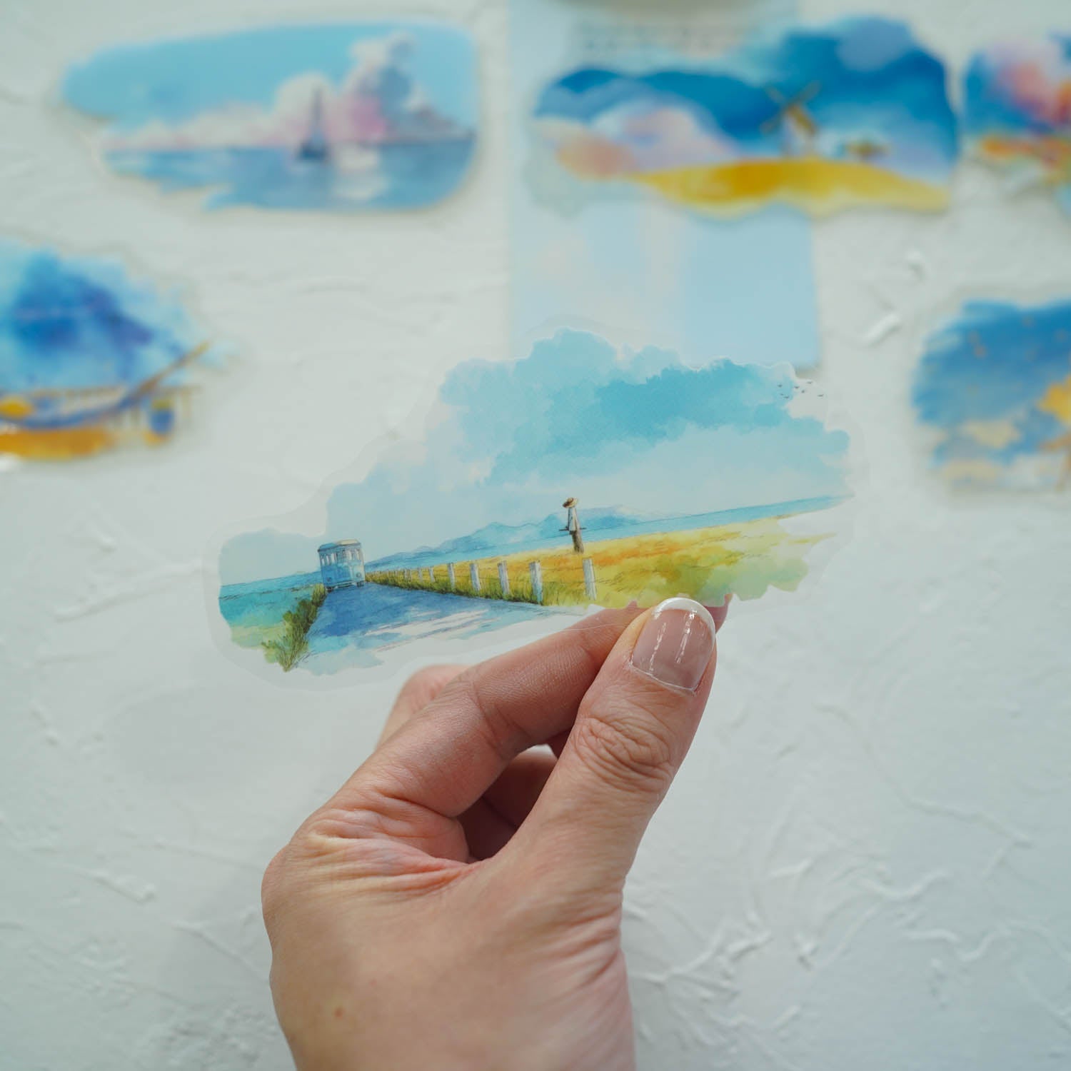 Azure Cloud Harbour 'Under The Clouds Scenery' Flake Stickers