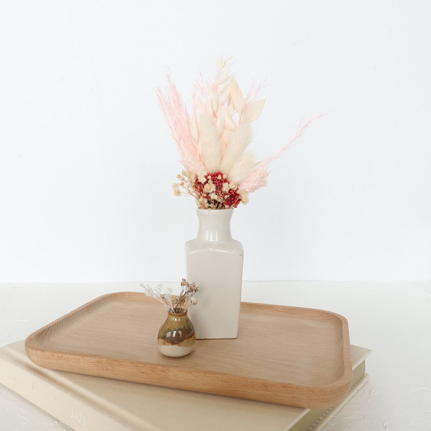 red pink small mini dried flower bouquet for gift hampers boxes wedding