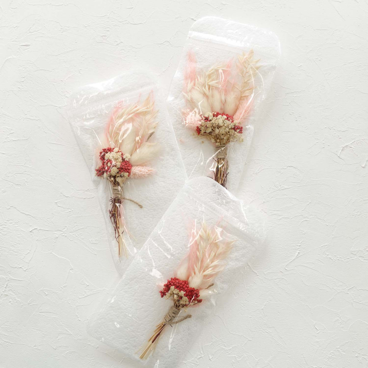 red pink small mini dried flower bouquet for gift hampers boxes wedding