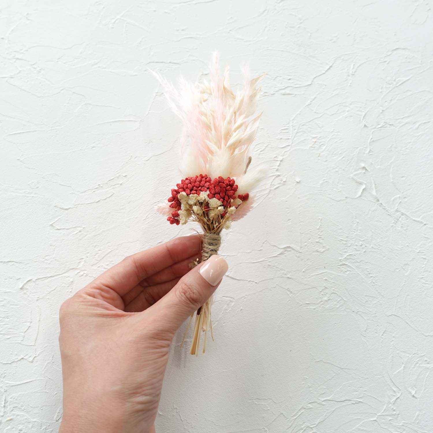 red pink small mini dried flower bouquet for gift hampers boxes wedding