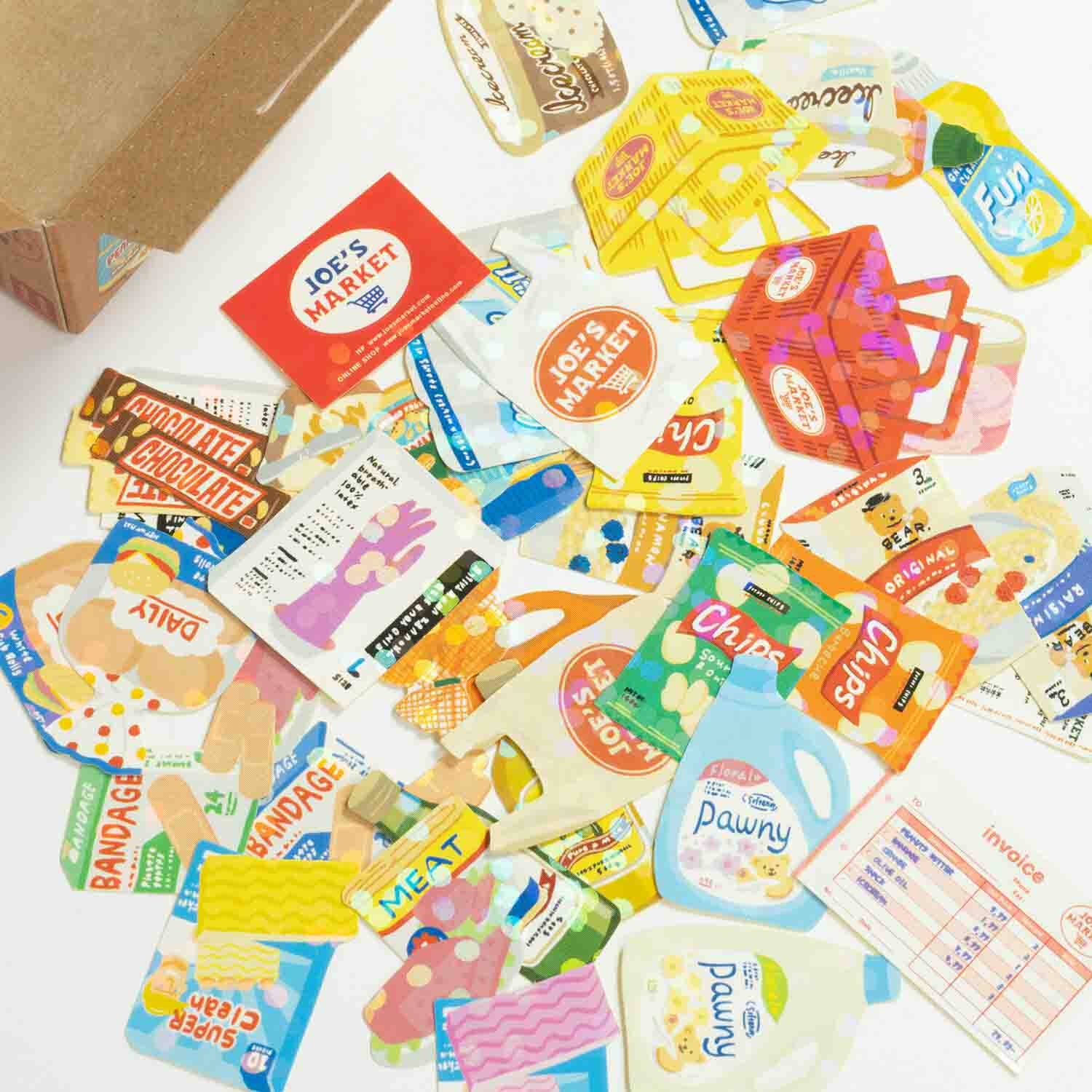 Supermarket Joe's Market | Small Box of Japanese Flake Stickers | Haco Seal