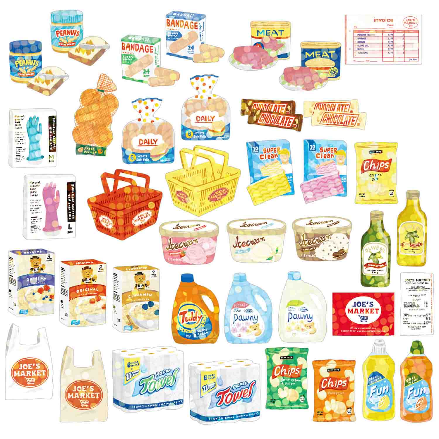 Supermarket Joe's Market | Small Box of Japanese Flake Stickers | Haco Seal