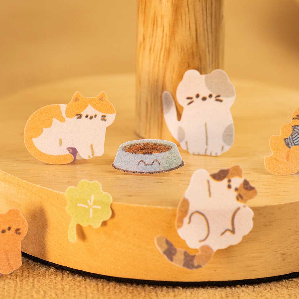 Tangerine Cats 'Plush Pet' Felt Stickers Sheet