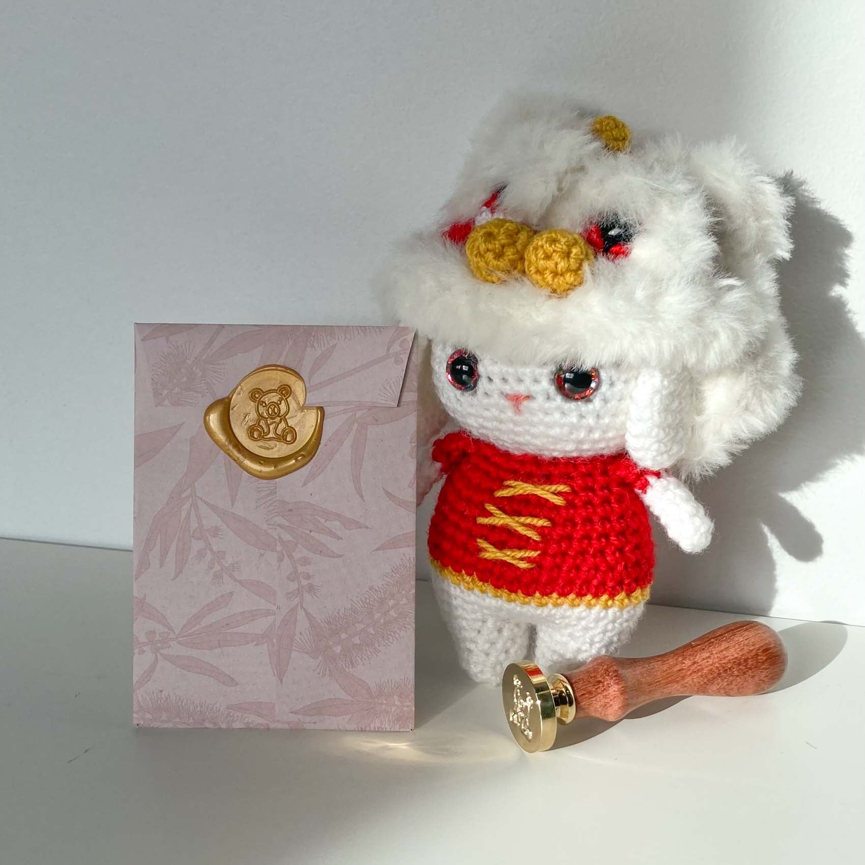 teddy bear wax seal red pocket fiona ariva australia