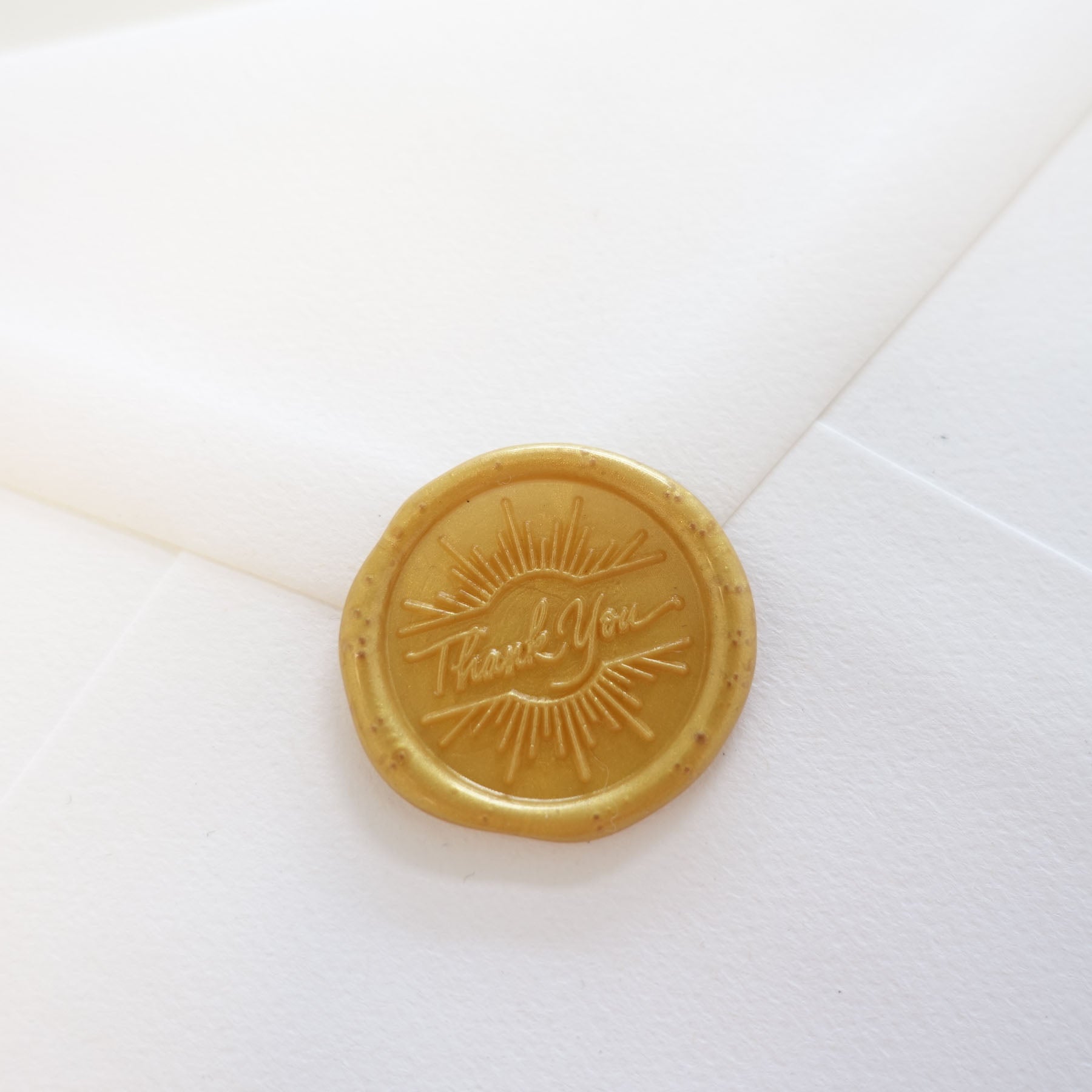 thank you gold wax seal on white envelope fiona ariva australia