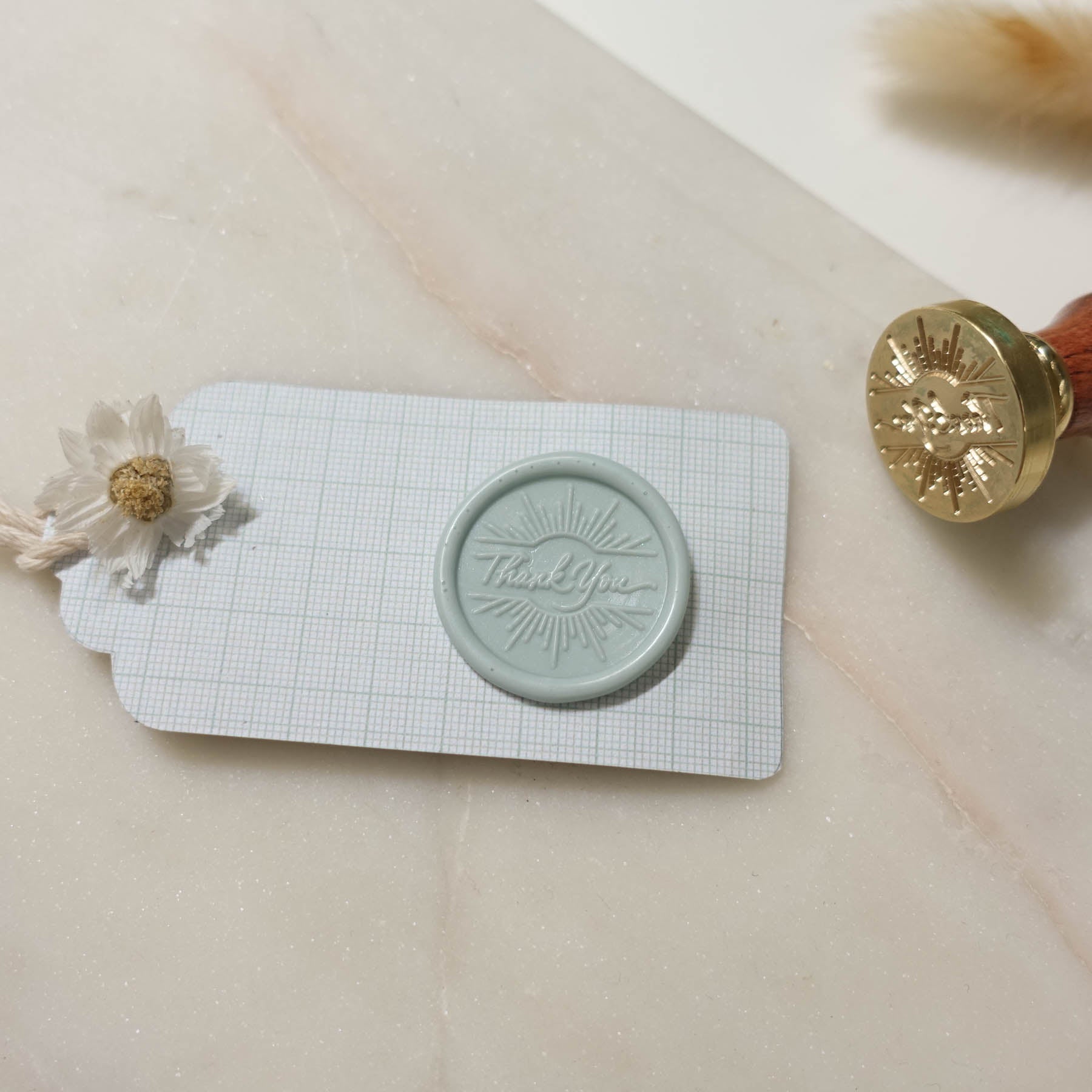 thank you wax seal stamp sunburst fiona ariva australia