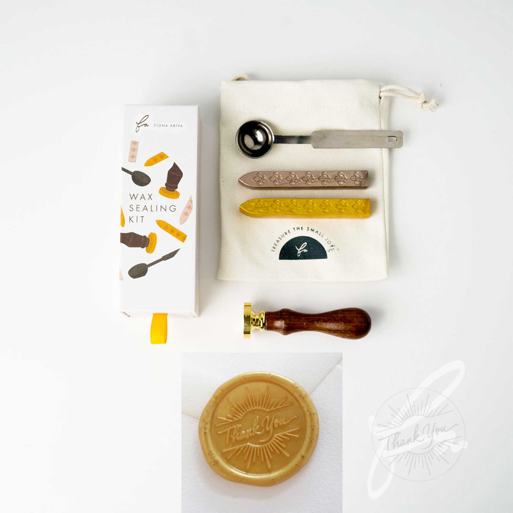 thank you wax seal stamp kit set sunburst fiona ariva australia
