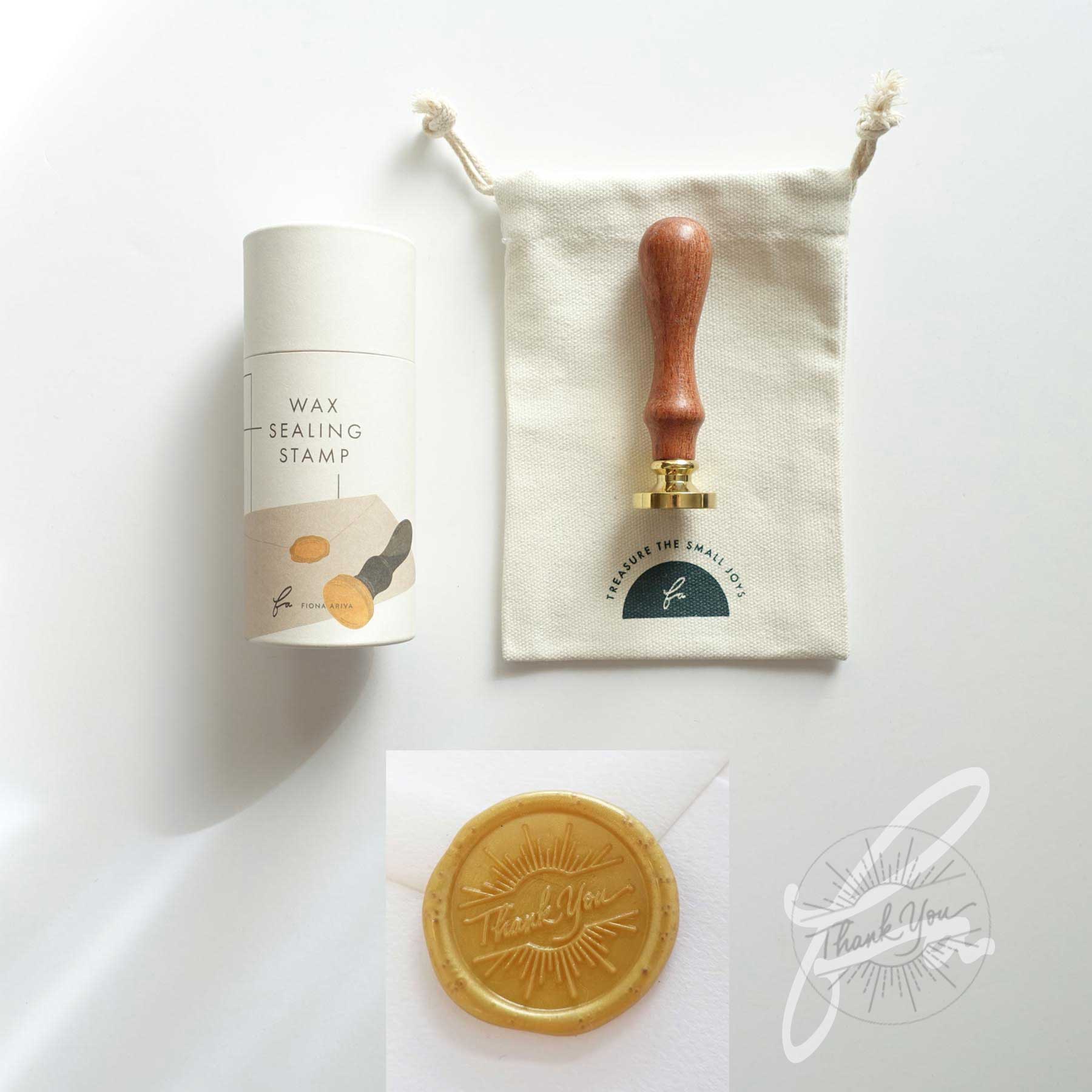 thank you wax seal stamp sunburst fiona ariva australia