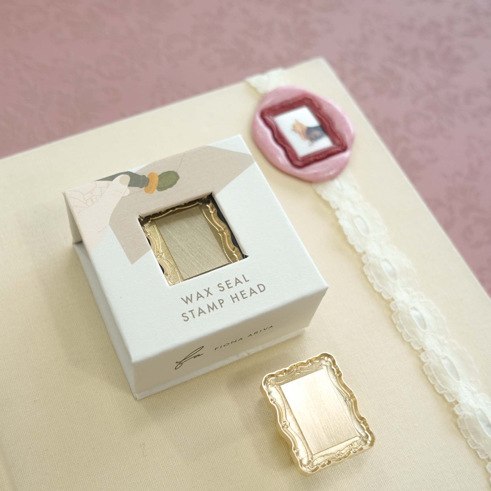 traditional rectangle picture frame wax seal stamp fiona ariva australia