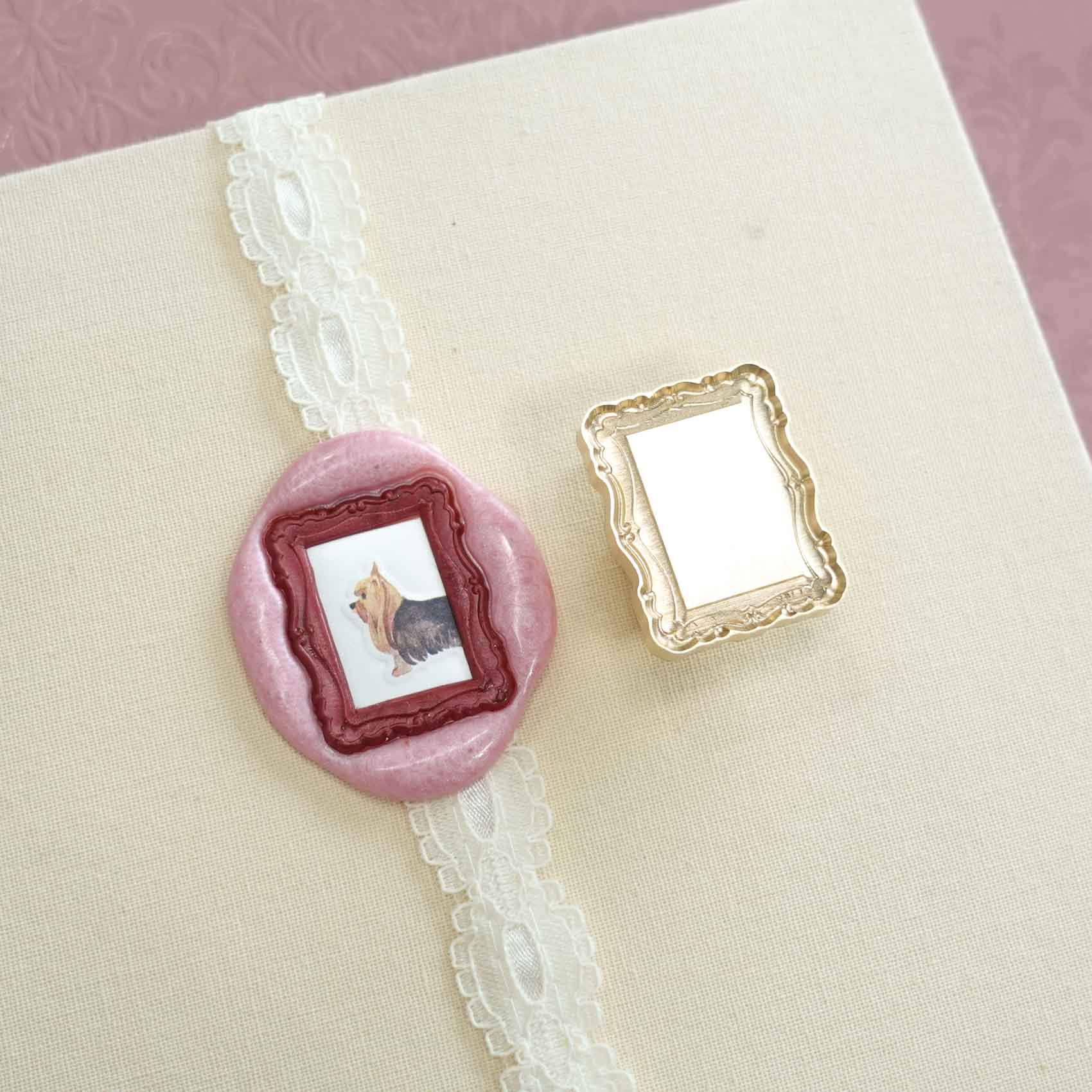 traditional rectangle picture frame wax seal stamp fiona ariva australia