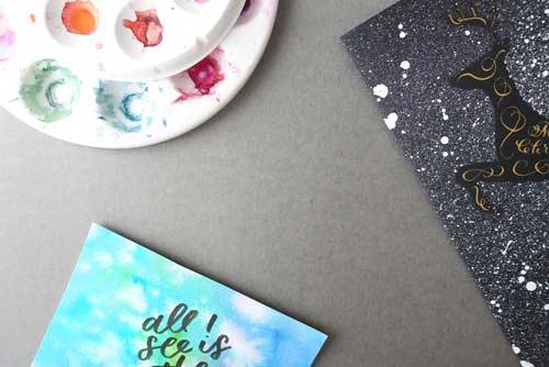 Easy watercolour backgrounds for hand lettering
