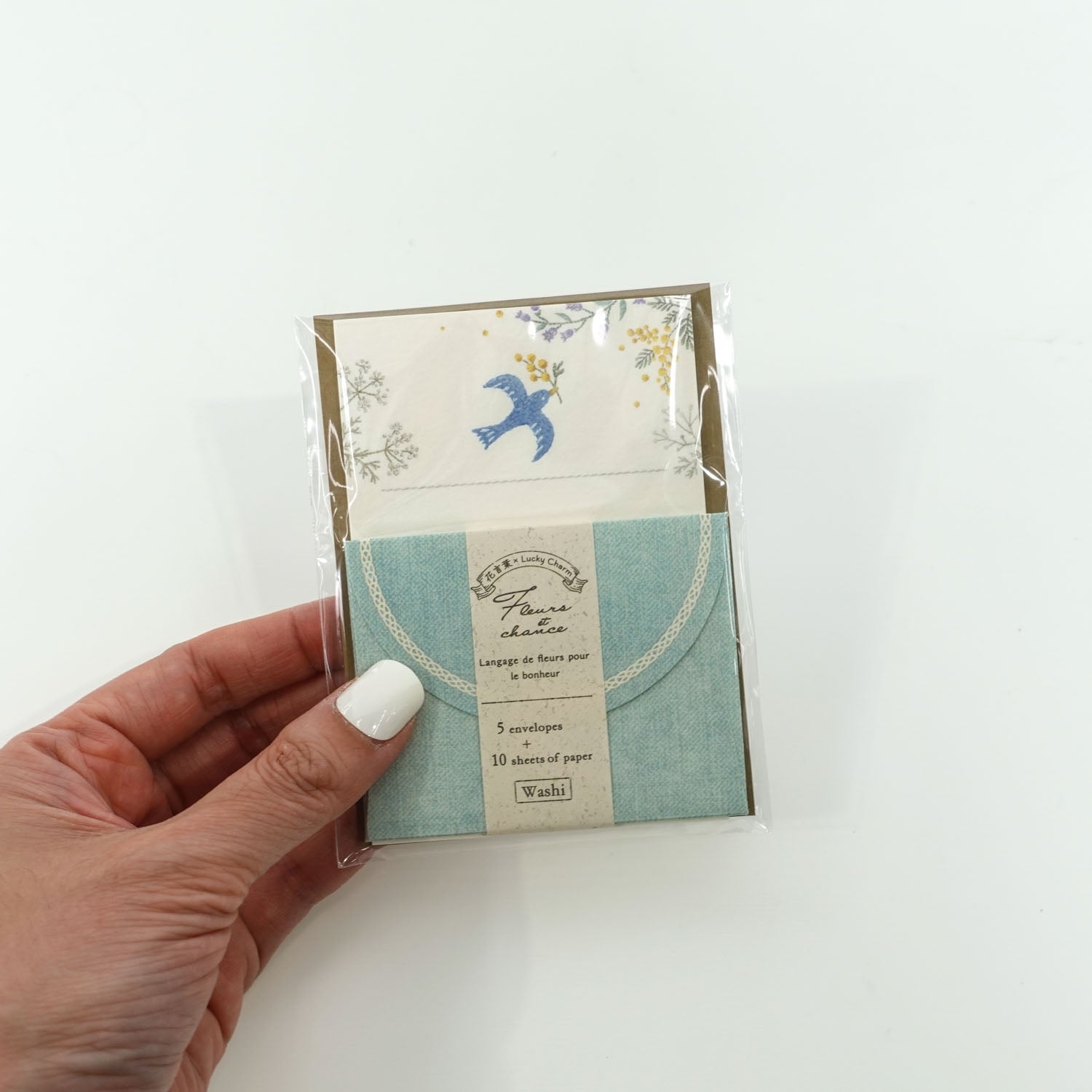 Wattle & Blue Bird | 'Lucky Charm Fleurs et Chance' | Mini Letter Writing Set