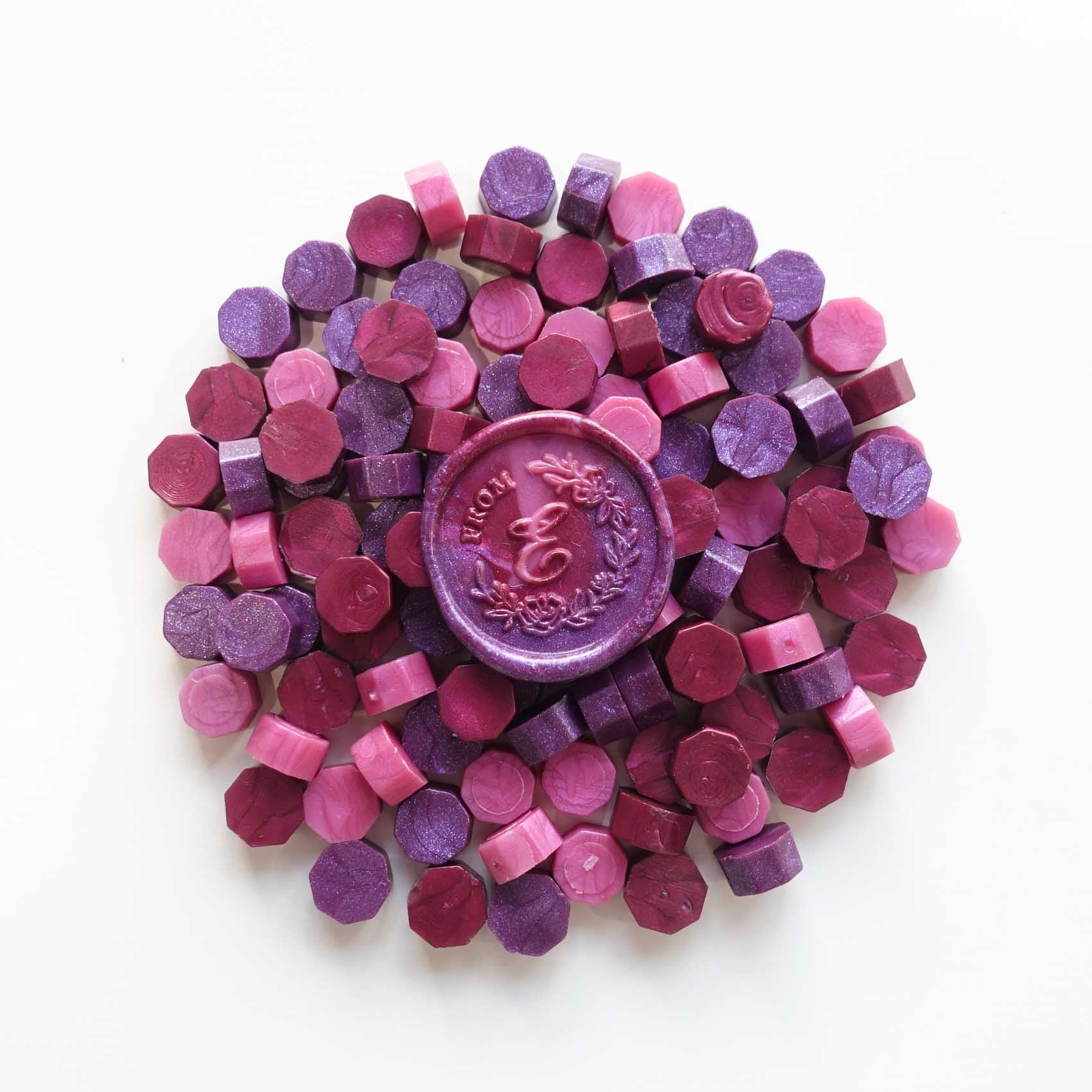 Pink Purple Magenta Glitter wax seal beads australia fiona ariva