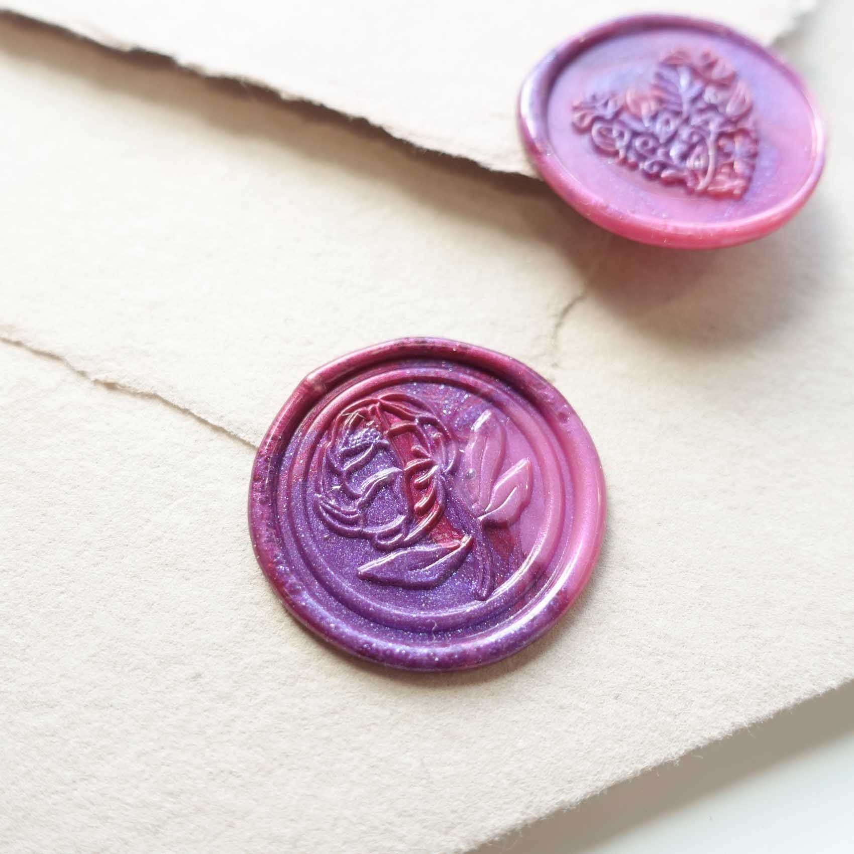 Pink Purple Magenta Glitter wax seal beads australia fiona ariva
