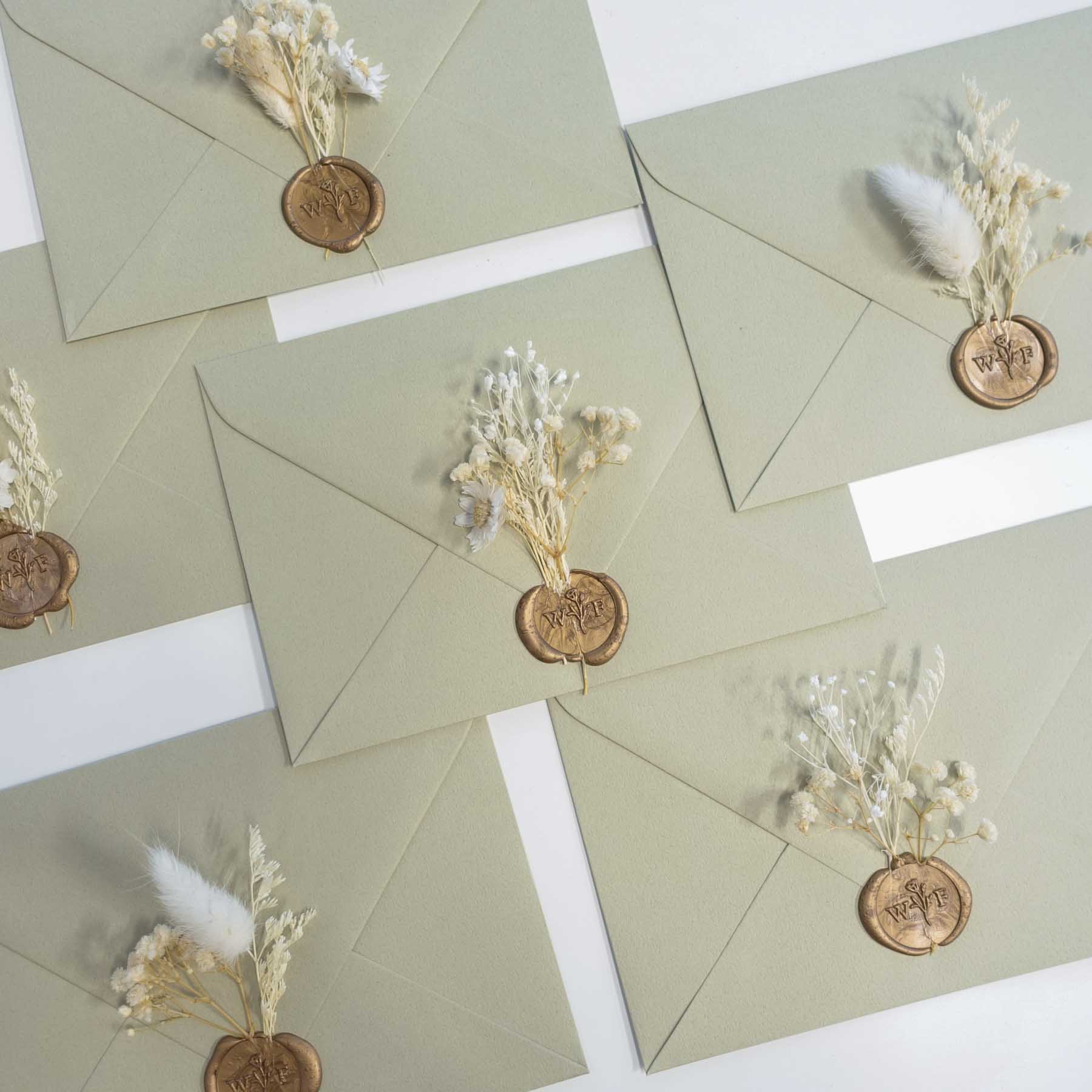 Loose Dried Flower Bunches - Rustic Neutrals Mix for wedding envelope invitations and wax seals australia