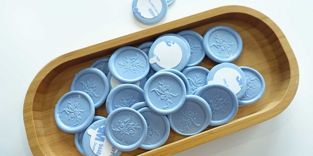 Making wax seals in bulk using glue gun wax sticks and a non-stick mat