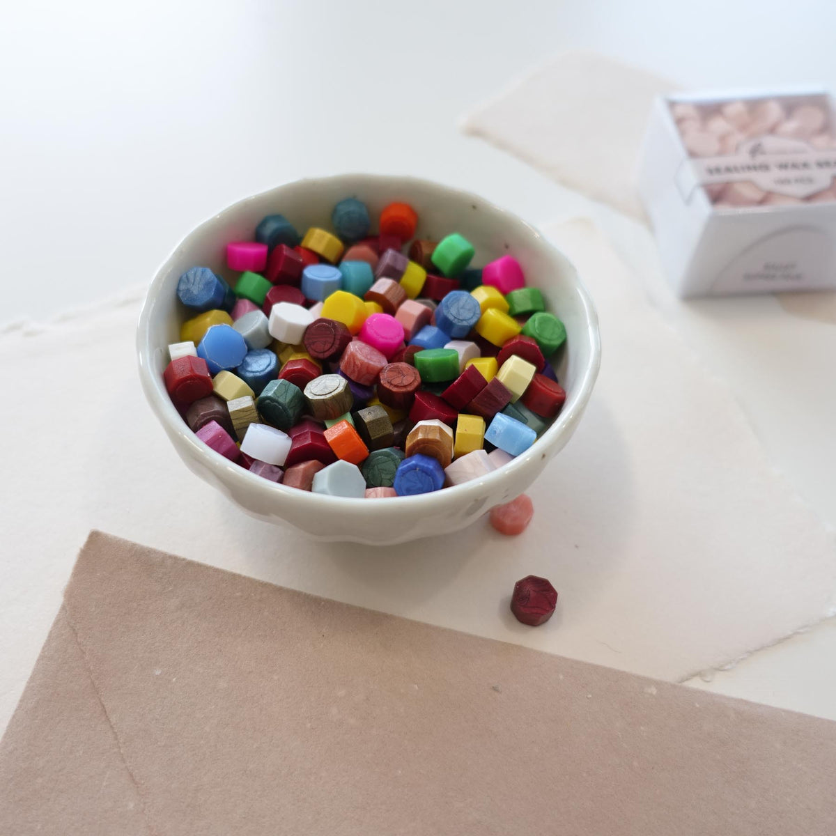 Step 2: picking a sealing wax colour from mixed packs and single colours