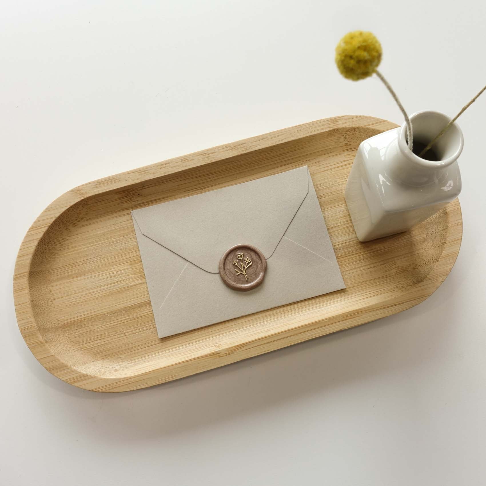 mini wild flower bouquet floral wax seal stamp on envelopes fiona ariva australia