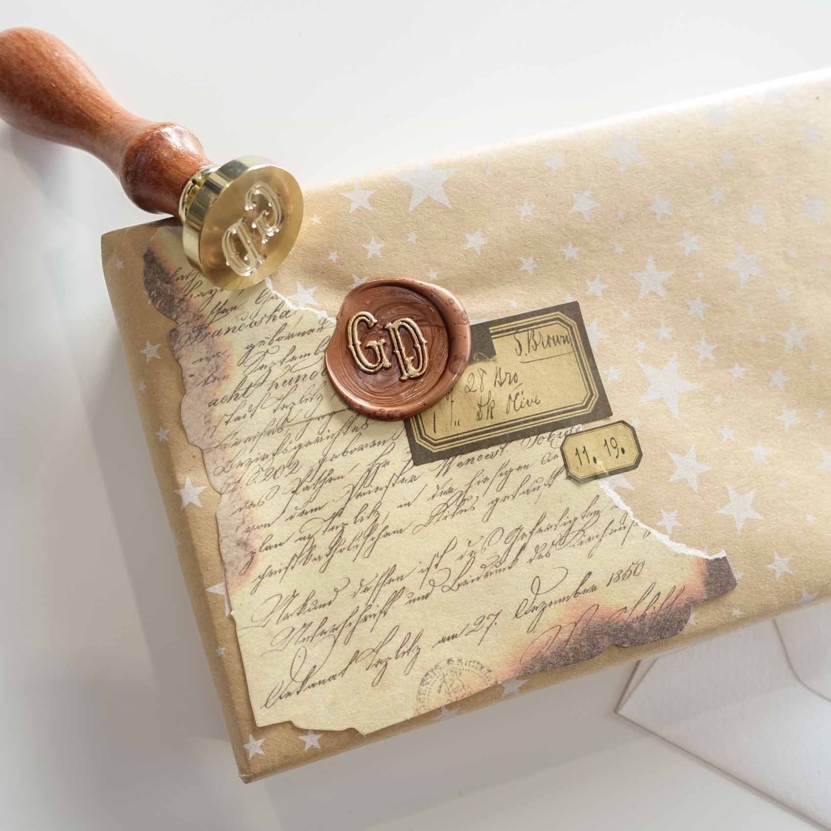 custom wax seal stamp for guys male vintage font australia