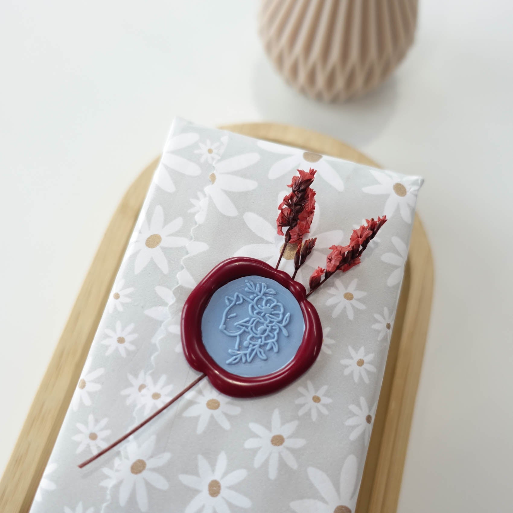 Floral Cat Portrait wax seal stamp, wax seal kit or stamp head