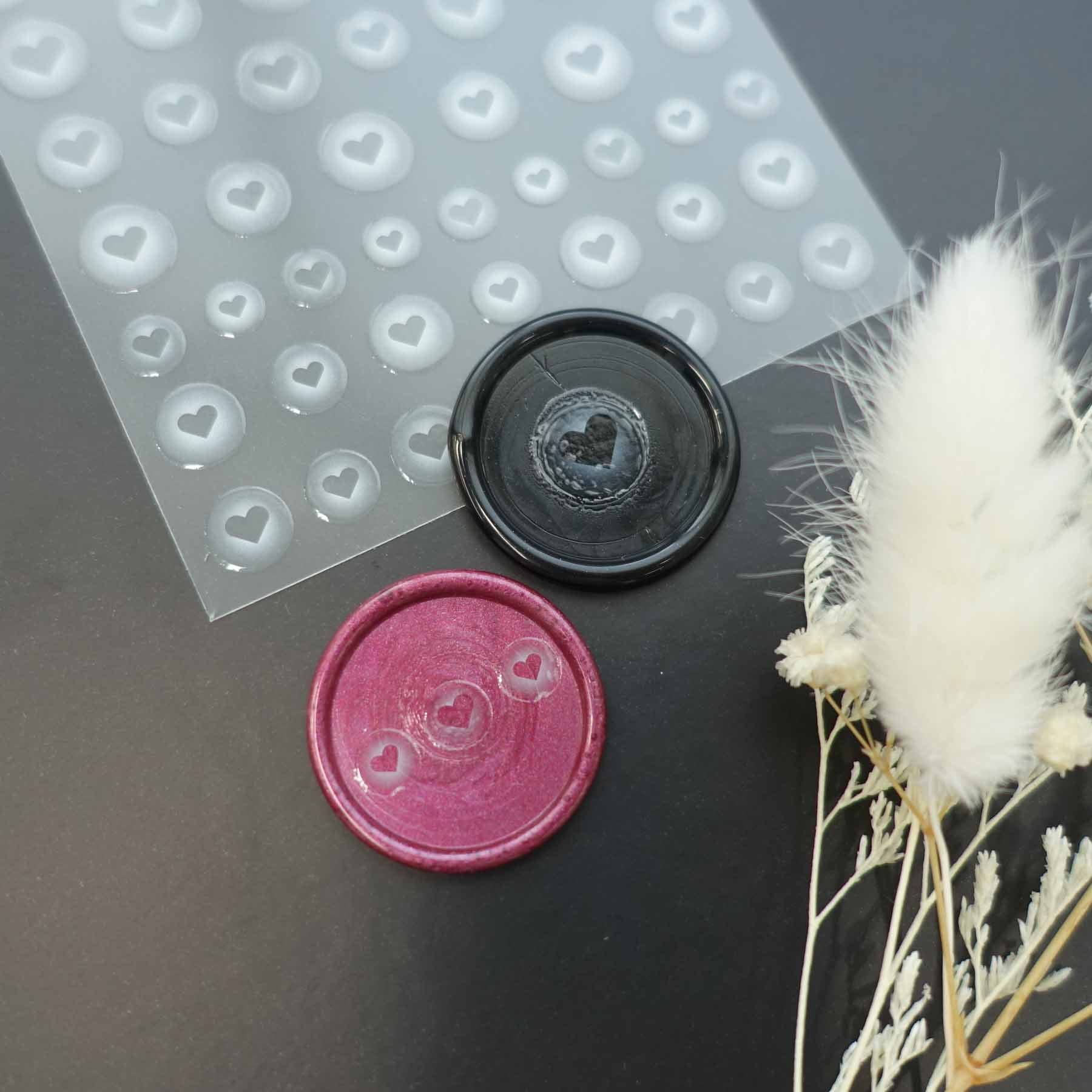 Airbrushed White Hearts Clear-Backed Decorative Stickers Sheet