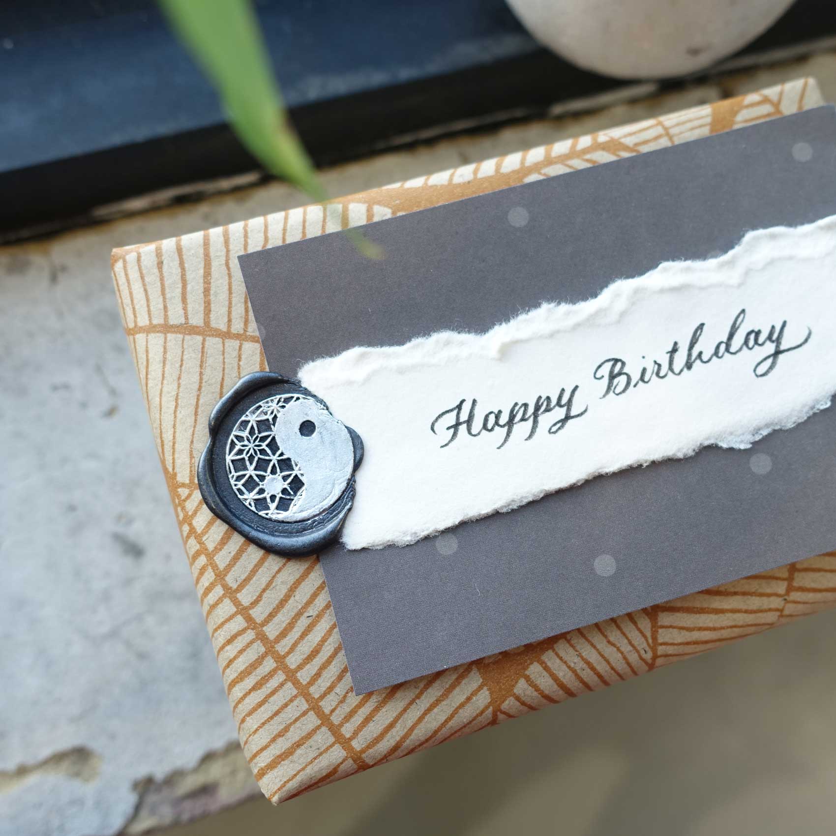 yin and yang wax seal stamp gift wrapping fiona ariva australia