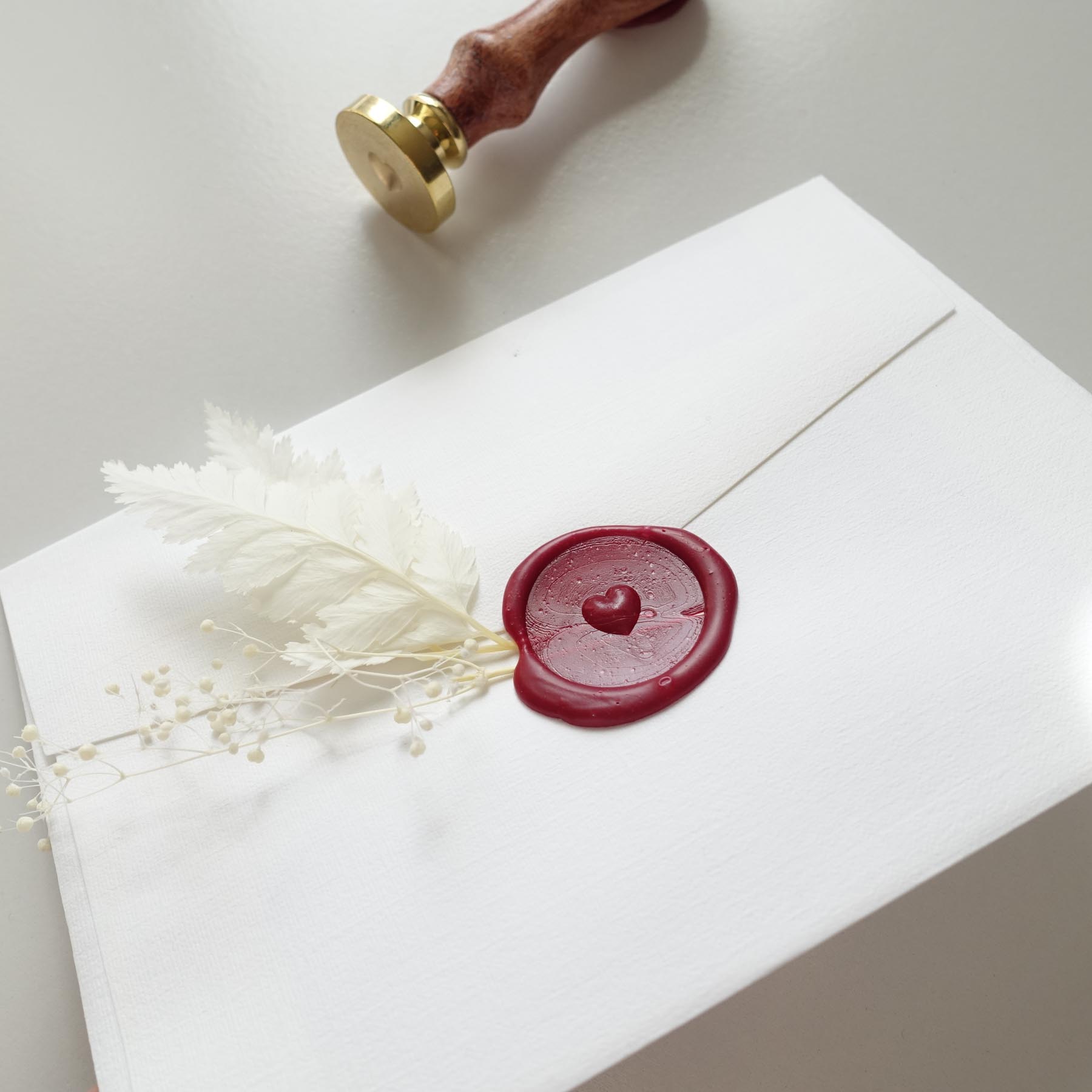 3d wax seal love heart red wax seal dried florals envelope fiona ariva australia