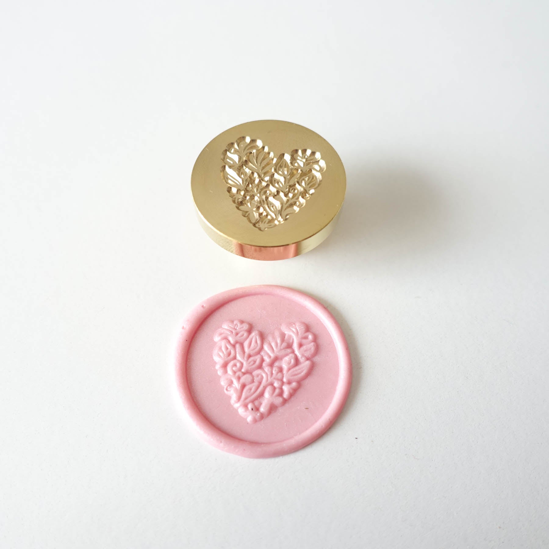 Botanical love heart wax seal stamp head fiona ariva australia
