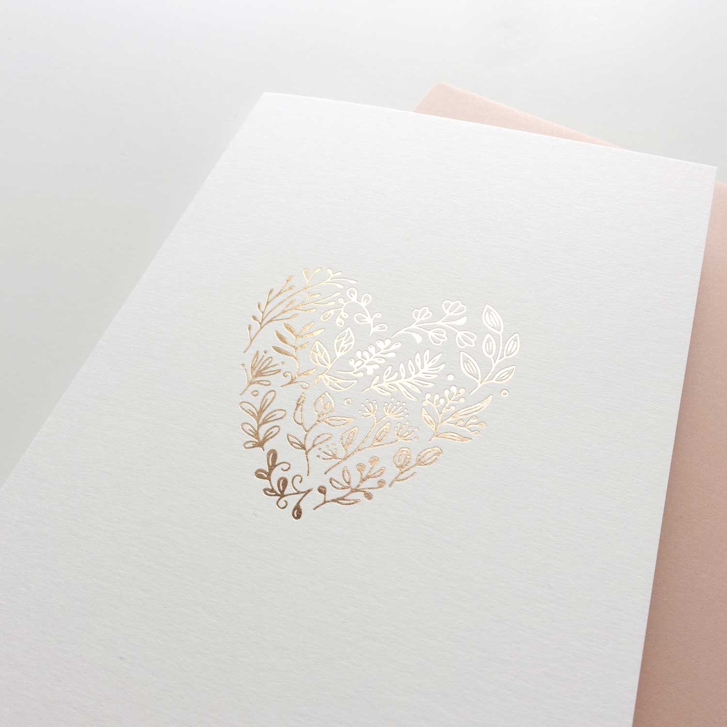 Botanical Heart rose gold greeting card Australia