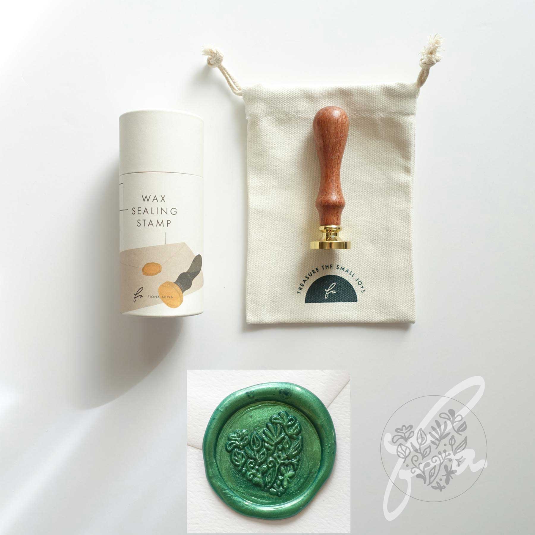 botanical floral love heart wax seal stamp australia fiona ariva