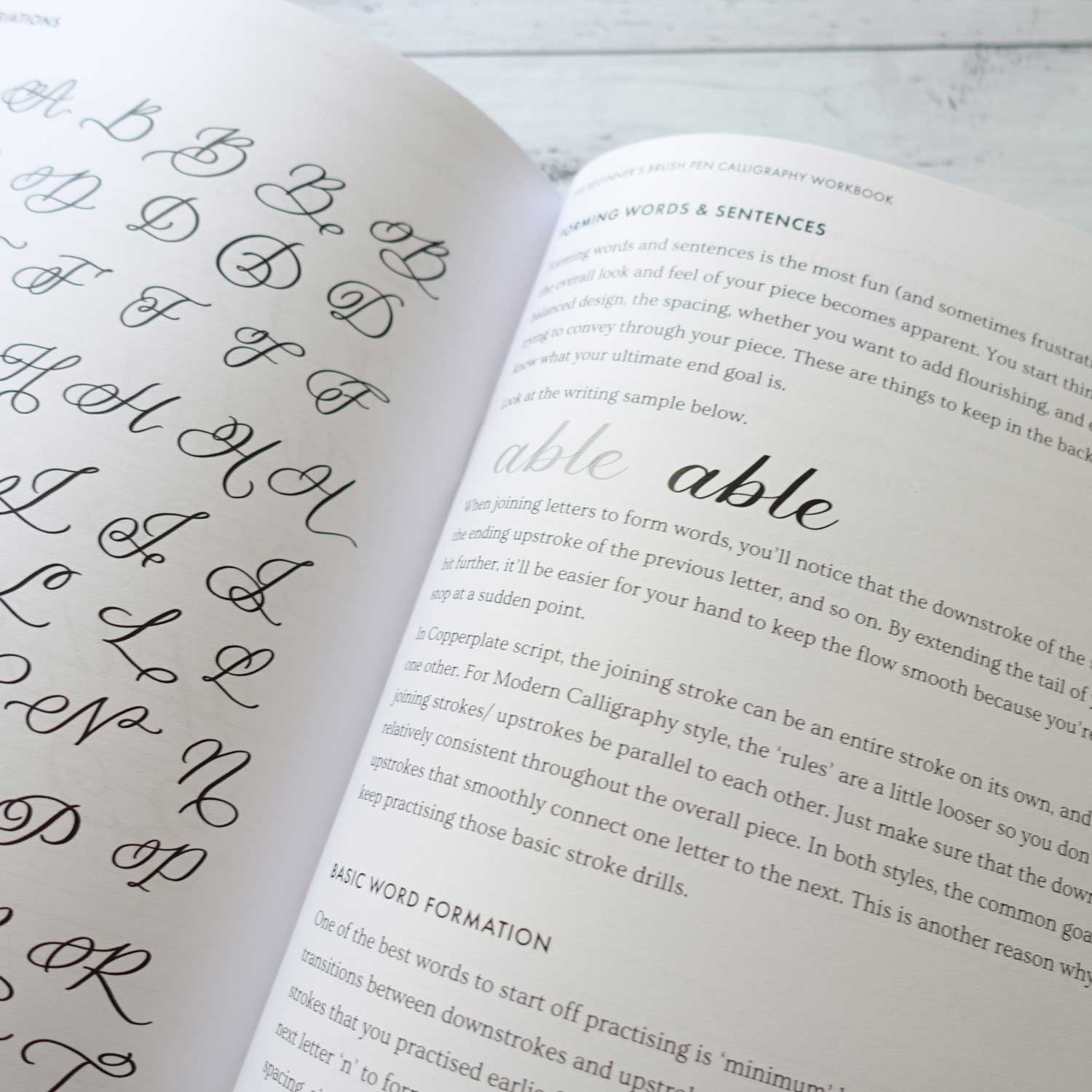 Beginner's brush pen lettering calligraphy alphabet Australia