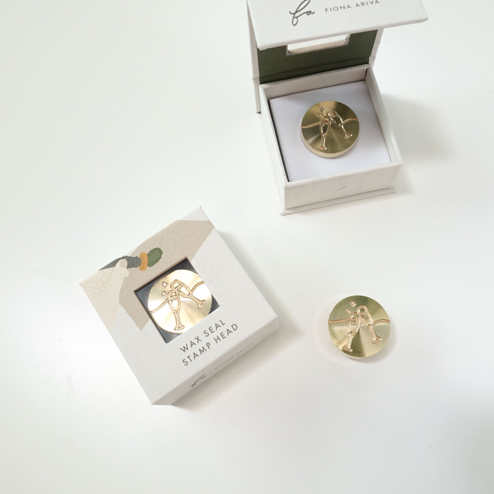celebration champagne glasses wax seal wedding invitations envelopes fiona ariva australia