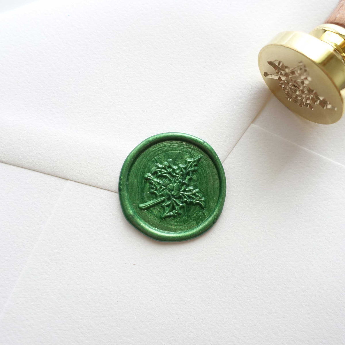Christmas holly wax seal envelope Fiona Ariva
