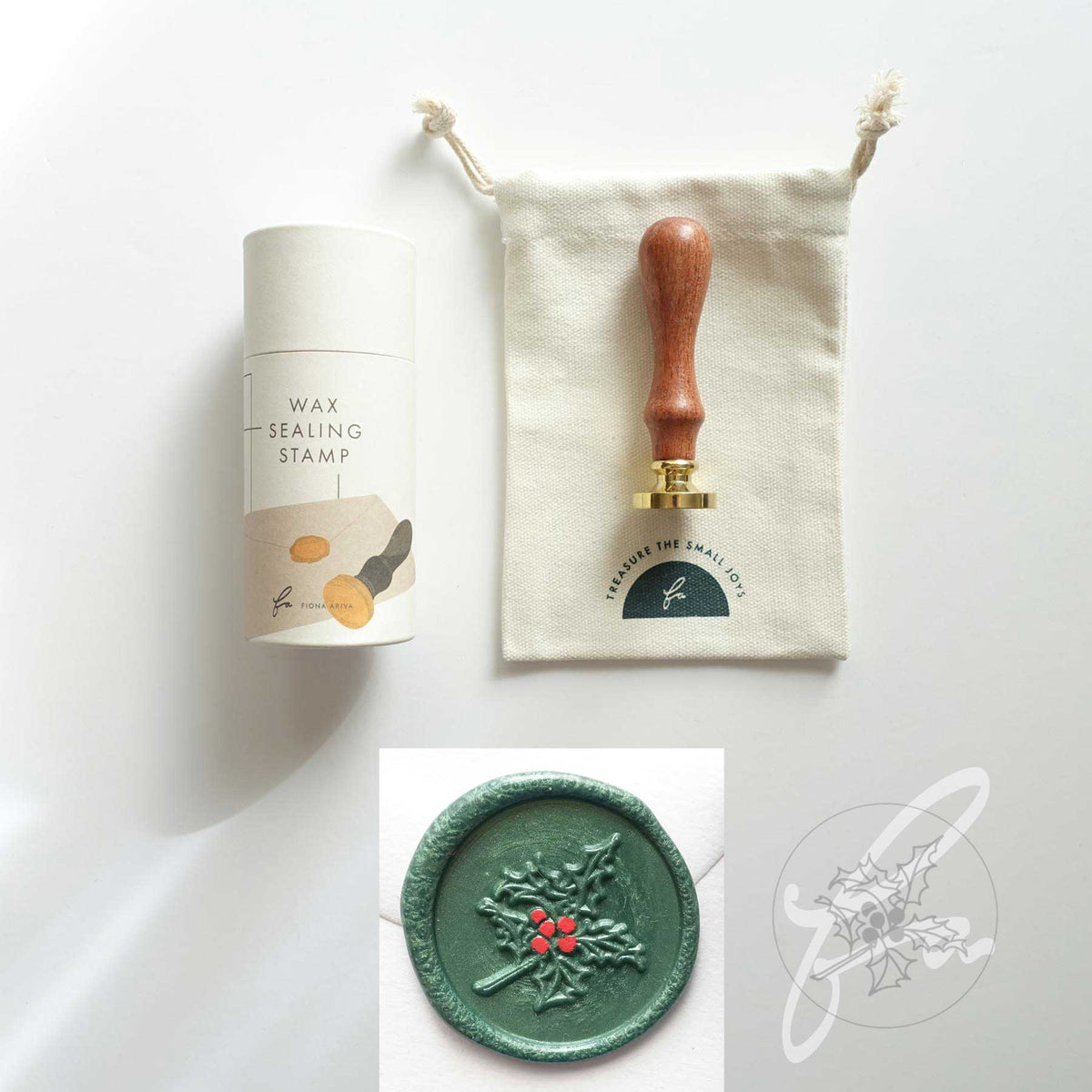 christmas holly wax seal stamp australia fiona ariva