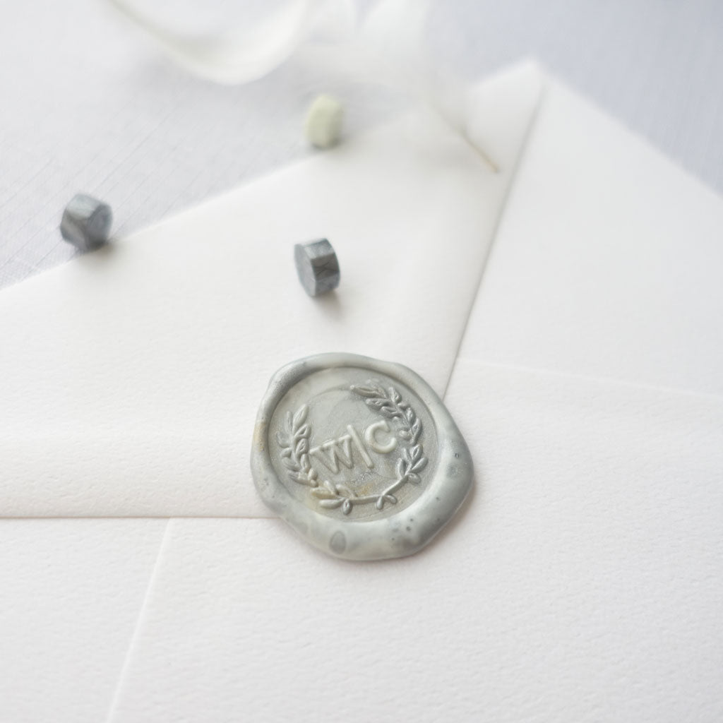 Wreath-custom-wax-seal-stamp-wedding-monogram-personalized-in-Australia