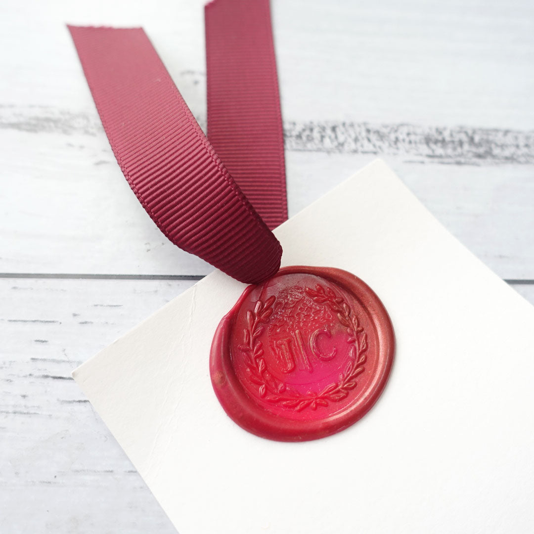 Custom wreath wax seal wedding monogram personalised stamp australia
