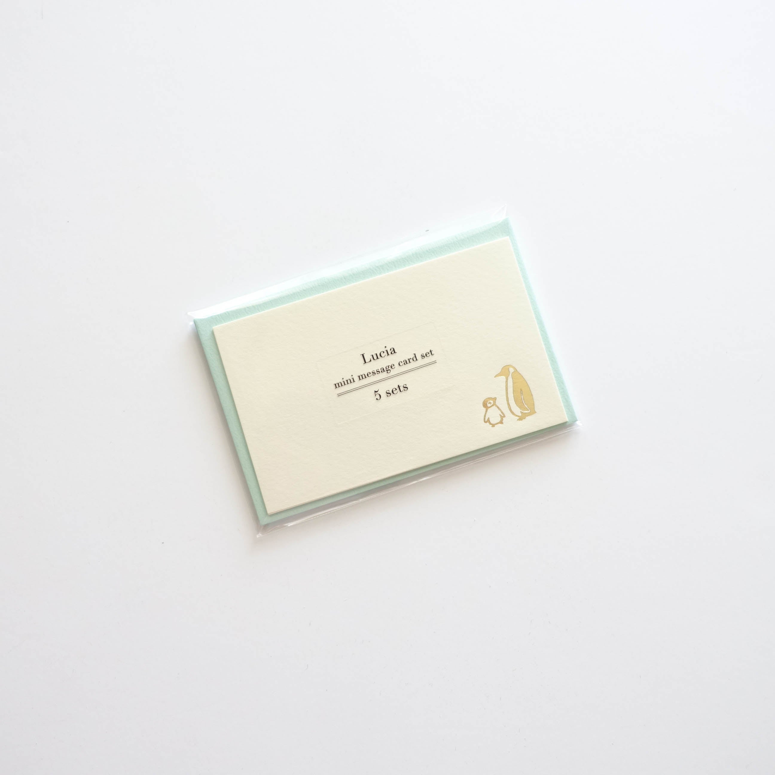 baby penguin mint mini thank you cards set message with envelopes