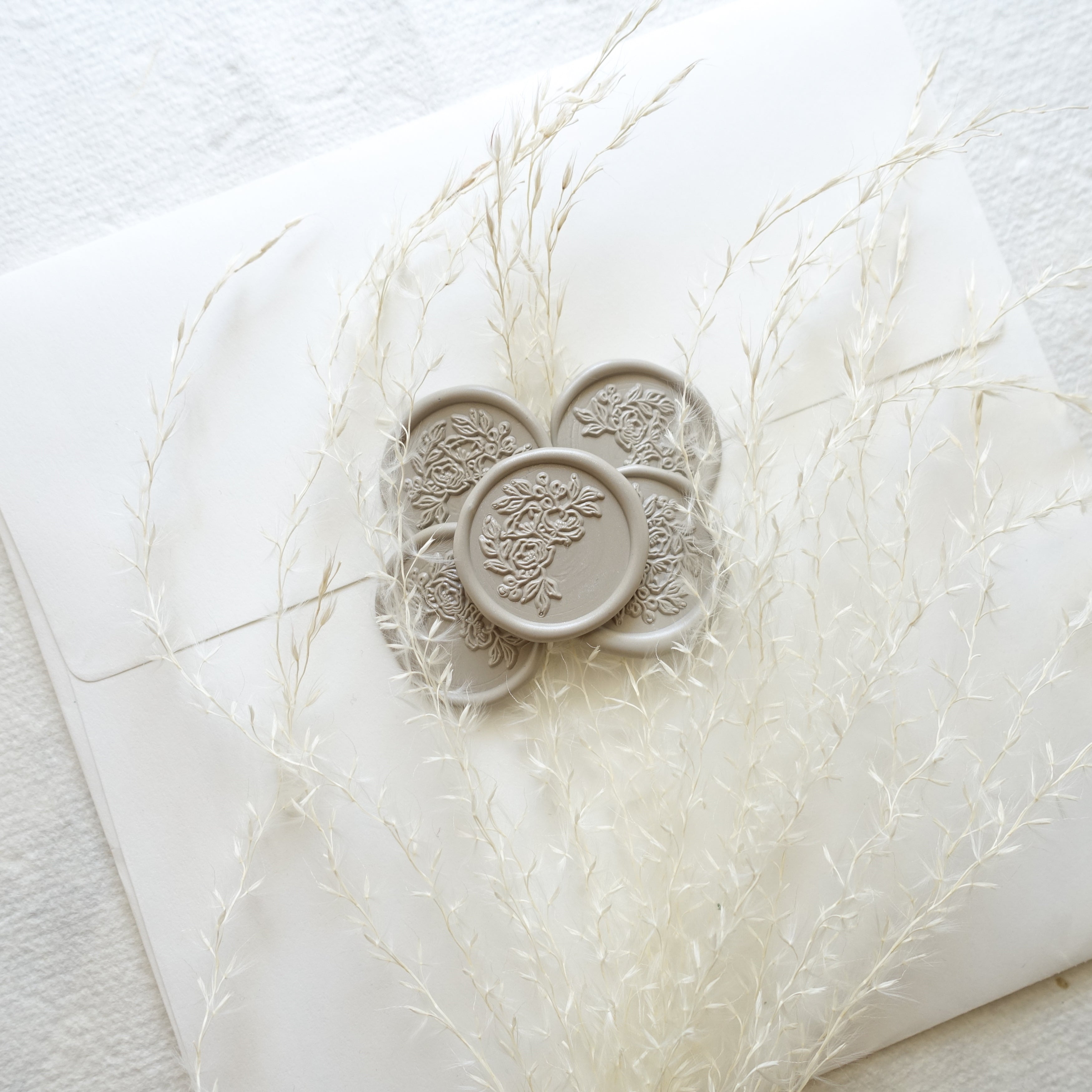 Clay beige light gray grey sealing wax seal wedding envelope Australia