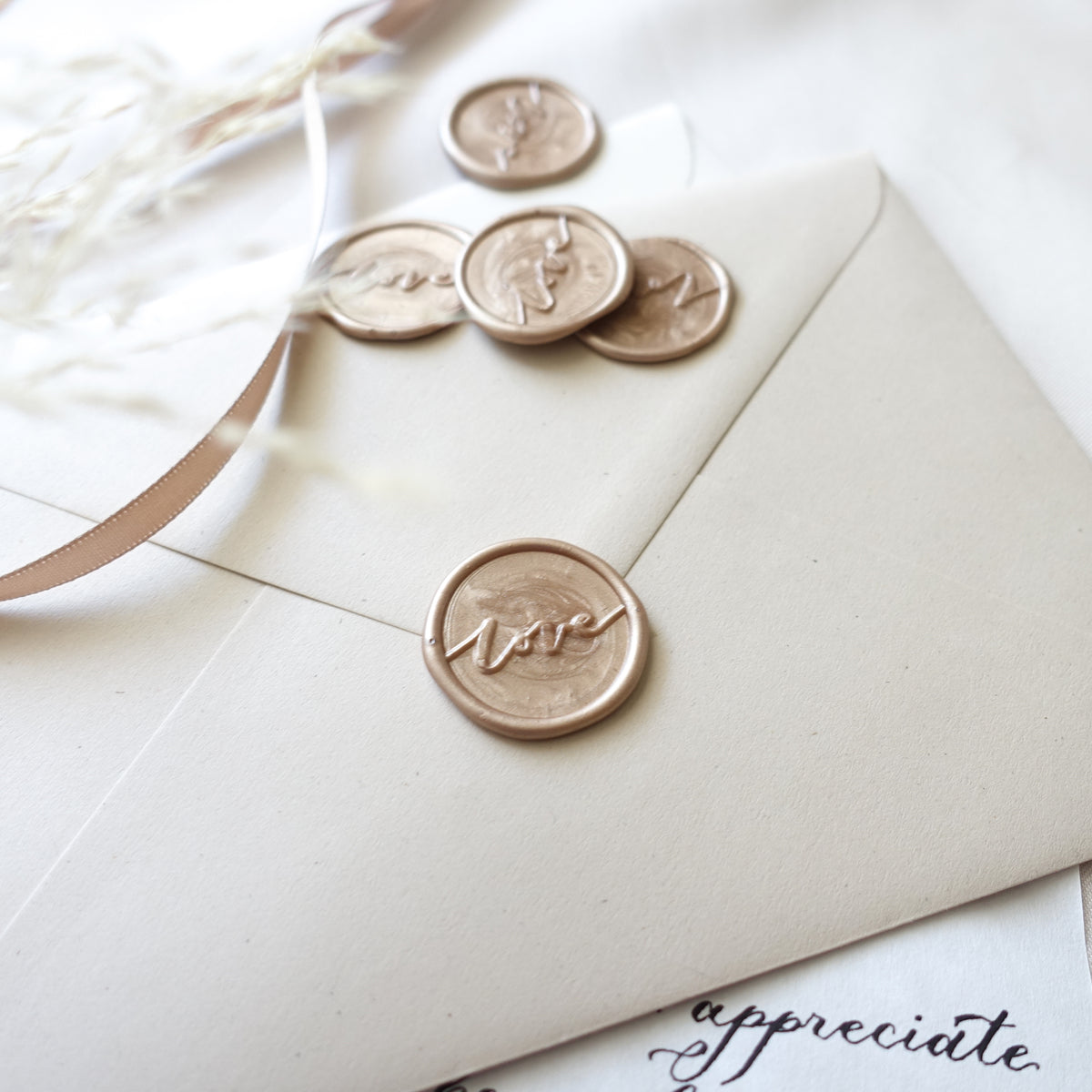 Champagne rose gold wax seal beads pellets love wax seal Australia