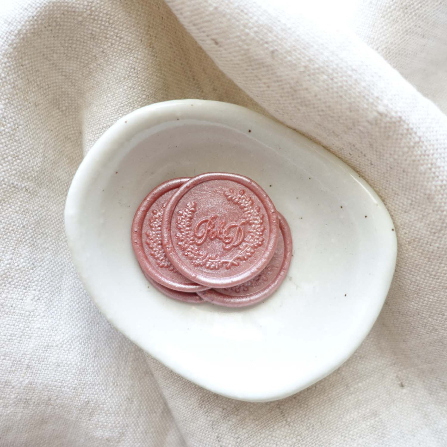 Custom wreath wax seal wedding monogram personalised stamp australia