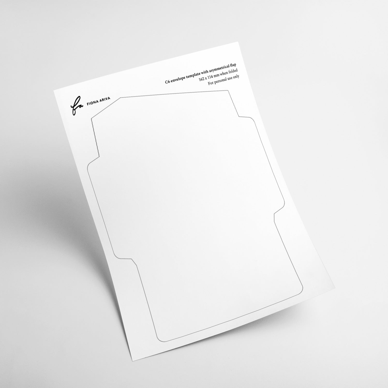 Fiona Ariva C6 free envelope template