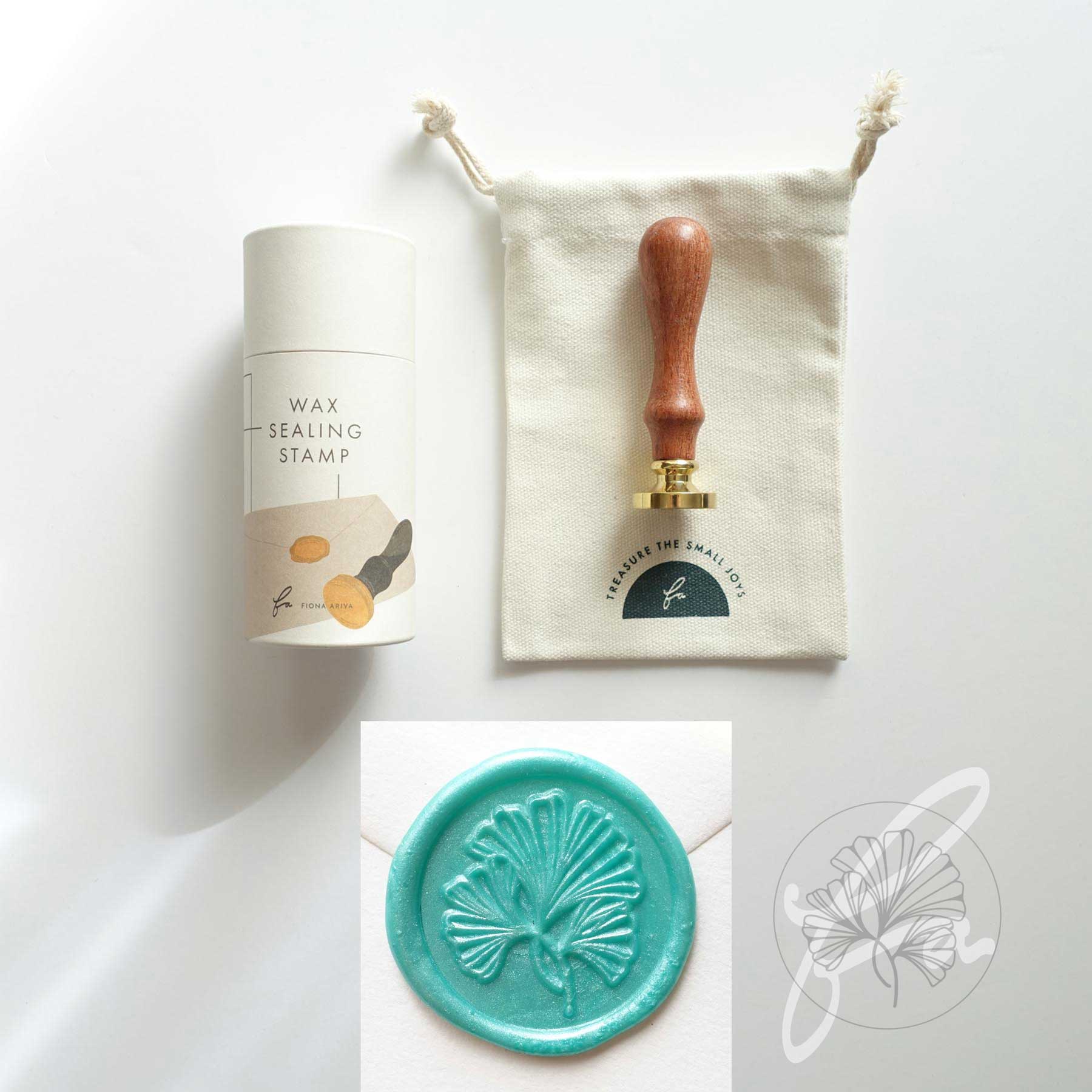 ginkgo leaves wax seal stamp australia fiona ariva