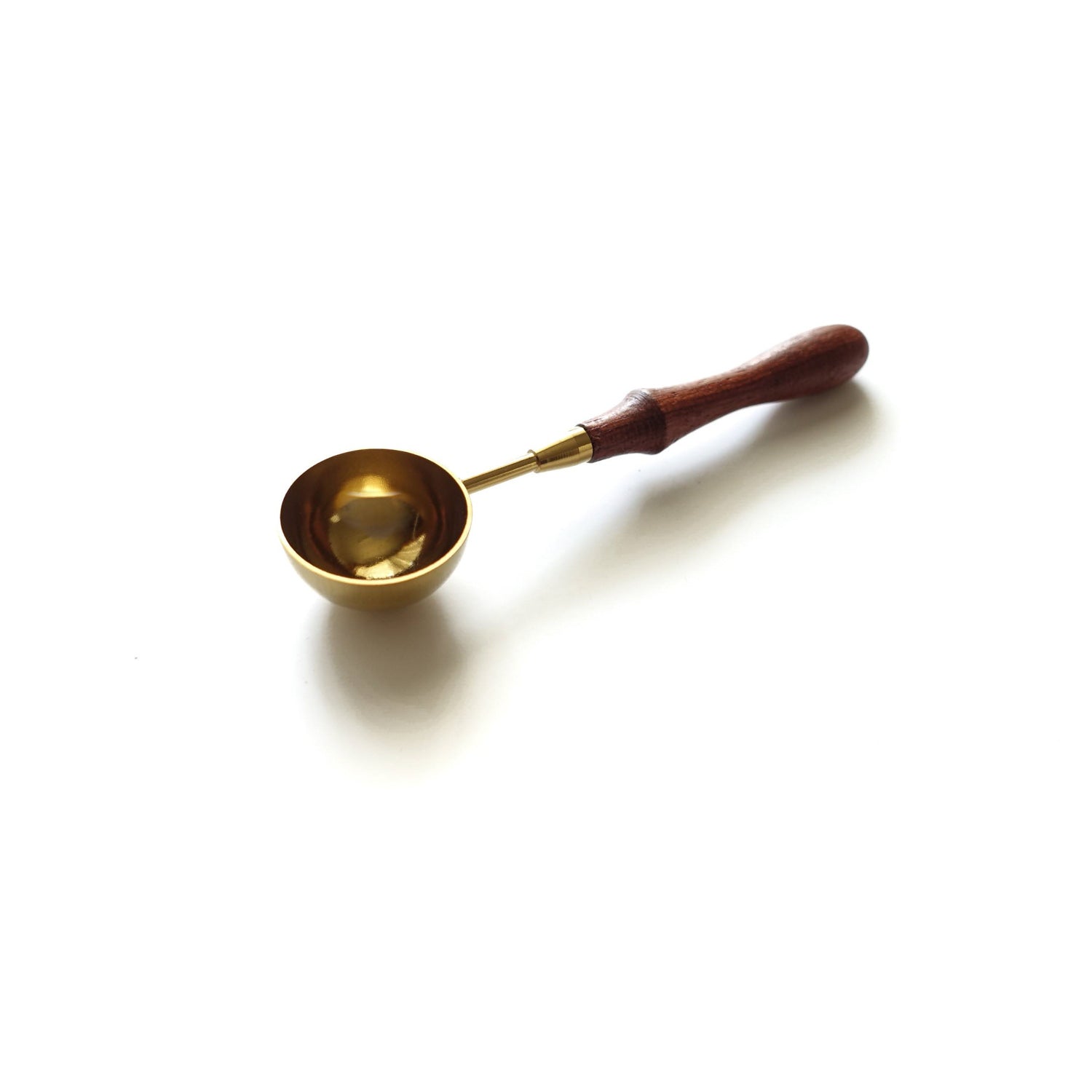 Golden wooden handle medium wax seal spoon