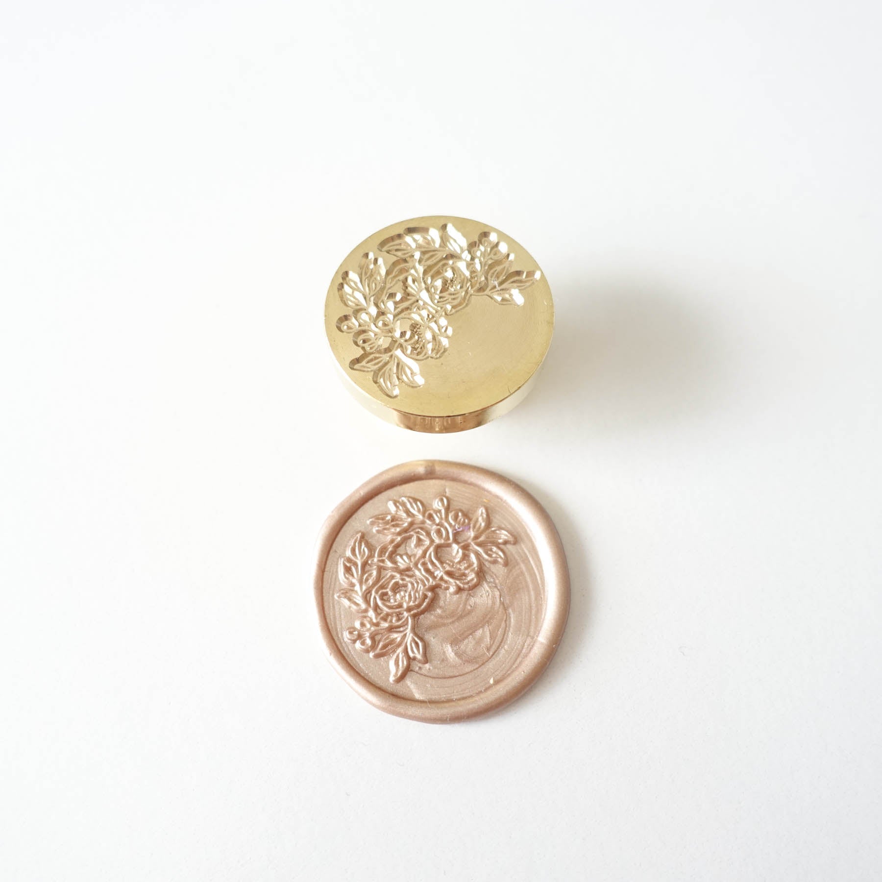 wedding Half flowers garland champagne wax seal stamp head fiona ariva australia