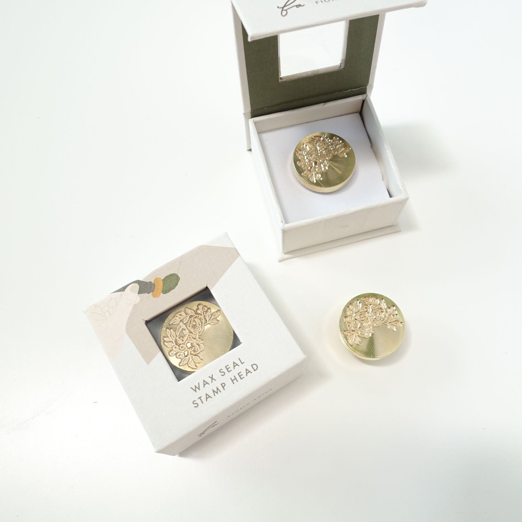 half garland wedding flowers wax seal stamp head australia fiona ariva