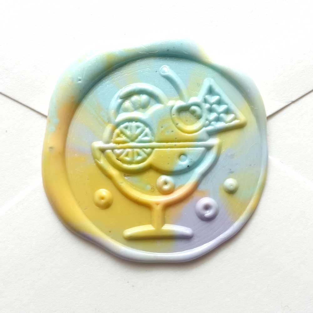 Ice cream sundae cocktail celebration wax seal